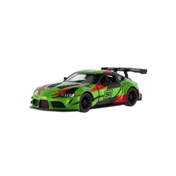 Auto Kinsmart Toyota GR Supra Racing kov 13cm 4 barvy na zpětné natažení 12ks v boxu