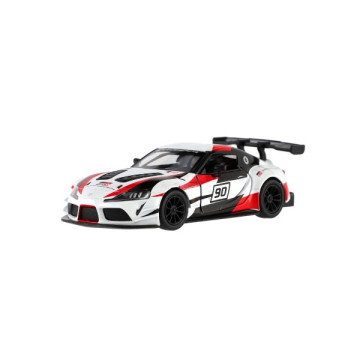 Auto Kinsmart Toyota GR Supra Racing kov 13cm 4 barvy na zpětné natažení 12ks v boxu