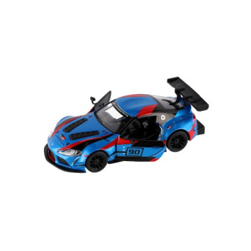 Auto Kinsmart Toyota GR Supra Racing kov 13cm 4 barvy na zpětné natažení 12ks v boxu