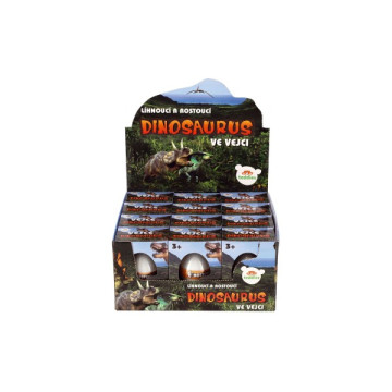 Vejce líhnoucí a rostoucí dinosaurus 6cm v krabičce 7,5x10,5x5 v 12 ks v boxu