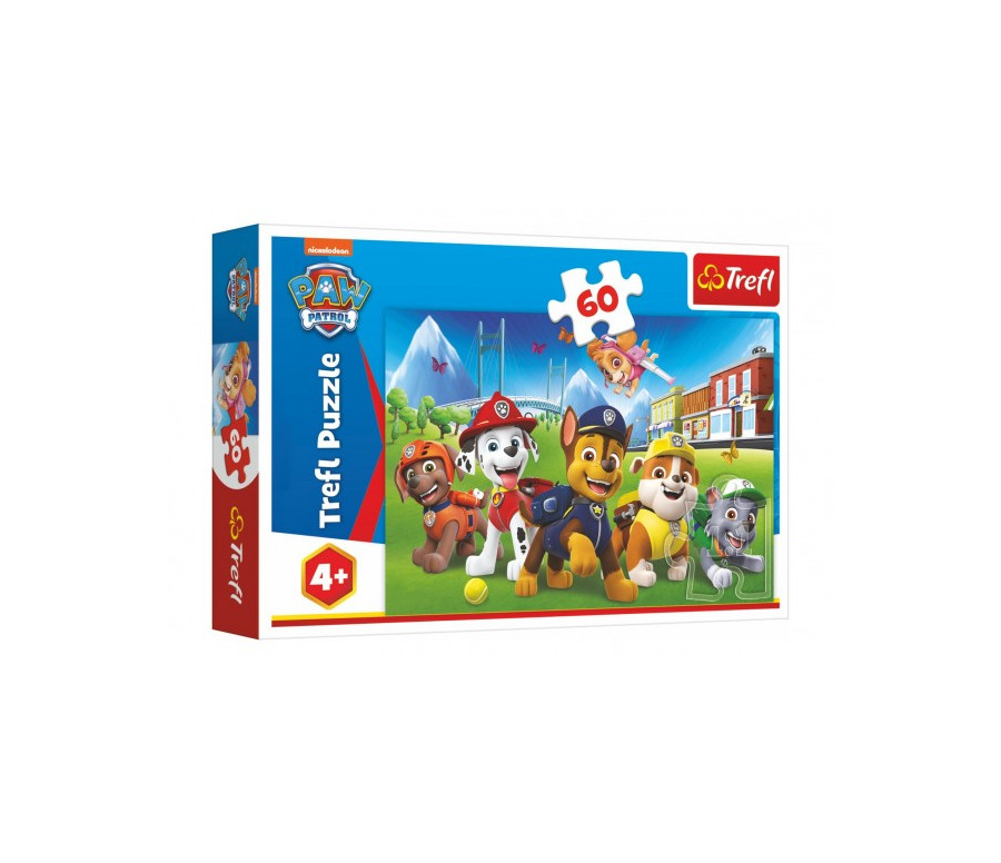 Puzzle Paw Patrol/Tlapková patrola v trávě 33x22cm 60 dílků v krabici 21x14x4cm