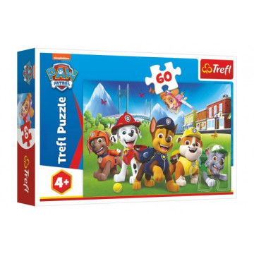 Puzzle Paw Patrol/Tlapková patrola v trávě 33x22cm 60 dílků v krabici 21x14x4cm