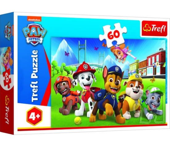 Puzzle Paw Patrol/Tlapková patrola v trávě 33x22cm 60 dílků v krabici 21x14x4cm