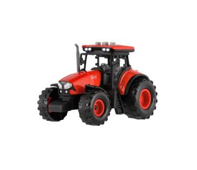 Traktor Zetor plast 9x14cm na setrvačník na bat. se světlem se zvukem v krabici 18x12x10,5cm