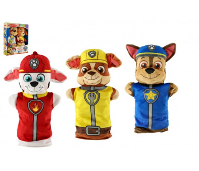 Maňásci 4ks látka Tlapkova Patrola/Paw Patrol v krabici 26x30x6cm