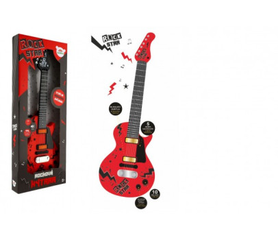 Kytara elektrická ROCK STAR plast 58cm na baterie se zvukem, světlem v krabici 24x62x5,5cm