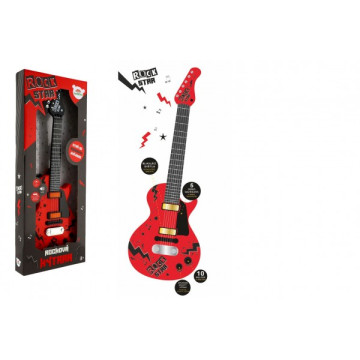 Kytara elektrická ROCK STAR plast 58cm na baterie se zvukem, světlem v krabici 24x62x5,5cm