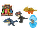 Dinosaurus kousací ve vajíčku plast 10cm 4 barvy 12ks v boxu