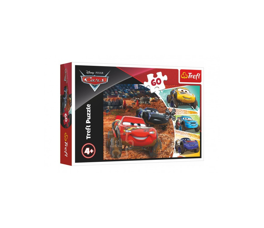 Puzzle Disney Cars 3/McQueen s přáteli 33x22cm 60 dílků v krabici 21x14x4cm