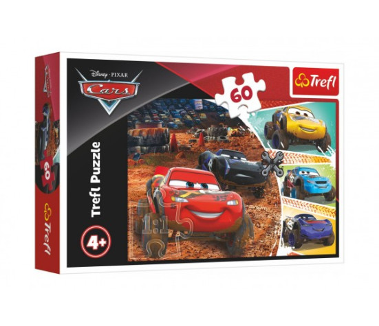 Puzzle Disney Cars 3/McQueen s přáteli 33x22cm 60 dílků v krabici 21x14x4cm