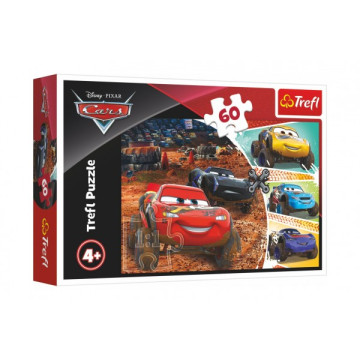 Puzzle Disney Cars 3/McQueen s přáteli 33x22cm 60 dílků v krabici 21x14x4cm