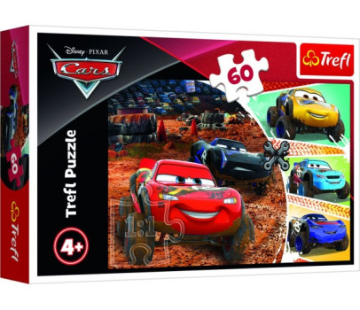 Puzzle Disney Cars 3/McQueen s přáteli 33x22cm 60 dílků v krabici 21x14x4cm