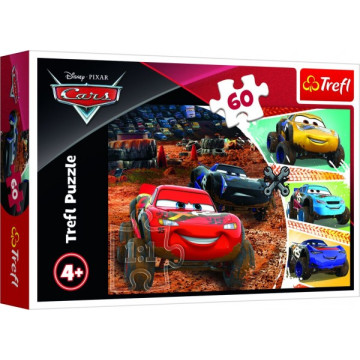 Puzzle Disney Cars 3/McQueen s přáteli 33x22cm 60 dílků v krabici 21x14x4cm