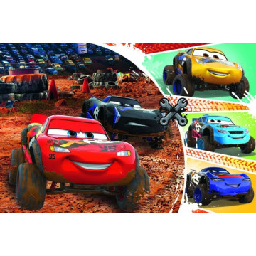 Puzzle Disney Cars 3/McQueen s přáteli 33x22cm 60 dílků v krabici 21x14x4cm