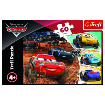 Puzzle Disney Cars 3/McQueen s přáteli 33x22cm 60 dílků v krabici 21x14x4cm