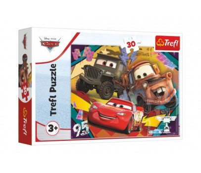 Puzzle Cars 3/Rychlá auta 27x20cm 30 dílků v krabičce 21x14x4cm