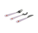 Cutlery with Silicone Handle 3pcs Happy Rascals Heart lavender