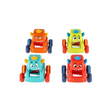 Auto monster plast 9x8cm mačkací jezdící 4 barvy 12ks v boxu