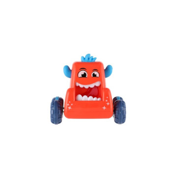 Auto monster plast 9x8cm mačkací jezdící 4 barvy 12ks v boxu