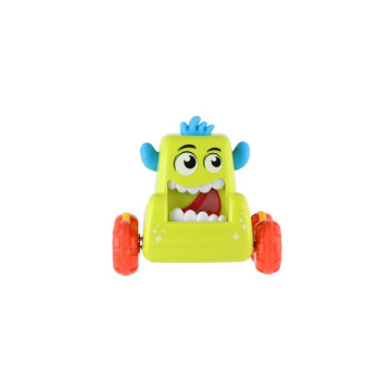 Auto monster plast 9x8cm mačkací jezdící 4 barvy 12ks v boxu