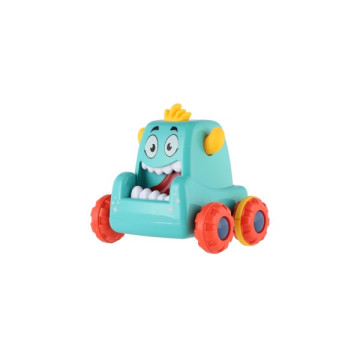 Auto monster plast 9x8cm mačkací jezdící 4 barvy 12ks v boxu