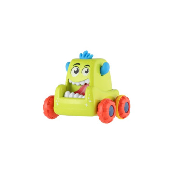 Auto monster plast 9x8cm mačkací jezdící 4 barvy 12ks v boxu