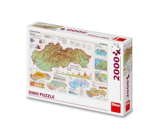 Puzzle Mapa Slovenska 97x69cm 2000 dílků v krabici 32x23x7cm