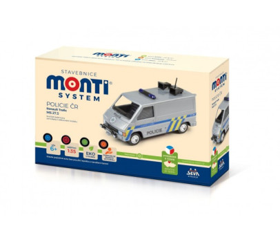 Stavebnice Monti System MS 27,5 Policie ČR Renault Trafic 1:35 v krabici 22x15x6cm