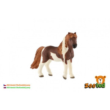 Kůň domácí Shetlandský pony zooted plast 12cm v sáčku