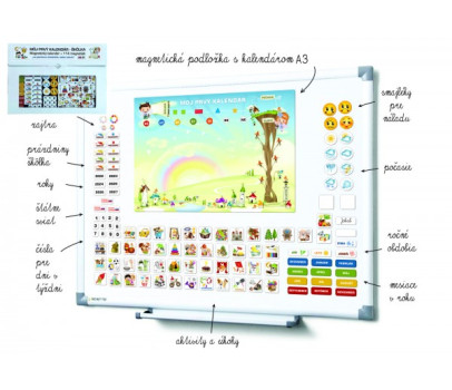 Kalendár magnetický - Škôlka 114ks magnetiek v kartóne 45x32x1cm SK verze