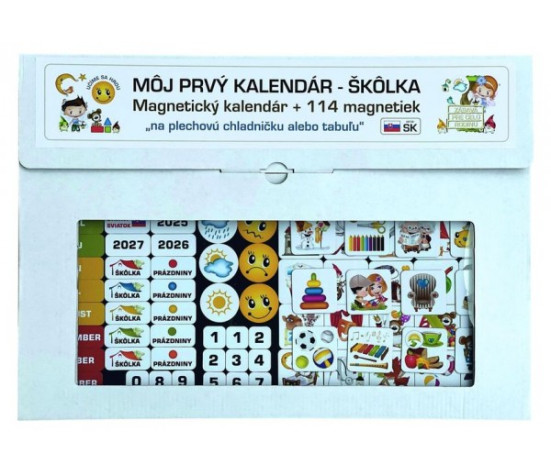 Kalendár magnetický - Škôlka 114ks magnetiek v kartóne 45x32x1cm SK verze