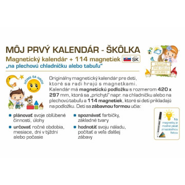 Kalendár magnetický - Škôlka 114ks magnetiek v kartóne 45x32x1cm SK verze