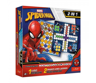 Soubor her 2v1 Člověče, nezlob se, Hadi a žebříky Spider-Man v krabici 25x25x5,5cm