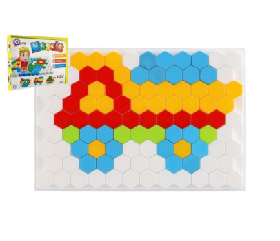 Mozaika klobouček 2,5cm hladká plast 127ks v krabici 34x24x4cm