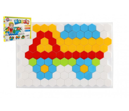 Mozaika klobouček 2,5cm hladká plast 127ks v krabici 34x24x4cm