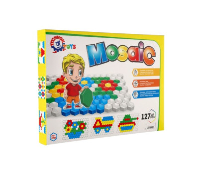 Mozaika klobouček 2,5cm hladká plast 127ks v krabici 34x24x4cm