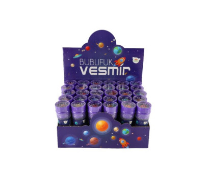 Bublifuk Vesmír 50ml 11cm mix druhů 30ks v boxu