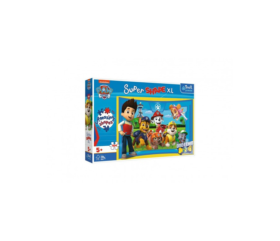 Puzzle 104 XL Super Shape Přátelé štěňat Tlapková patrola/Paw patrol 60x40cm v krabici 40x27x6cm