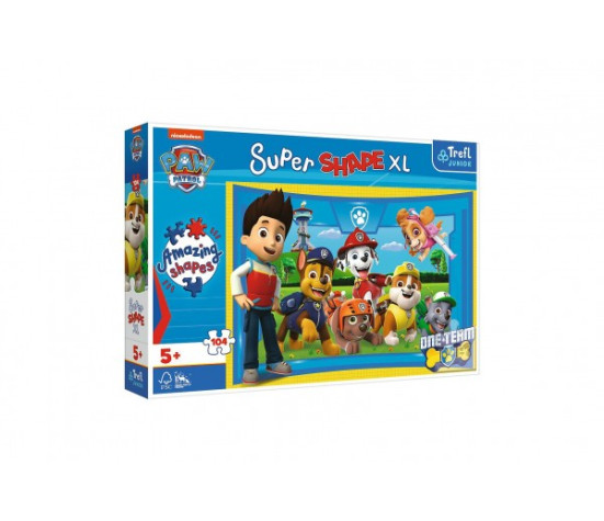 Puzzle 104 XL Super Shape Přátelé štěňat Tlapková patrola/Paw patrol 60x40cm v krabici 40x27x6cm