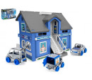 Play House - Policejní stanice plast + 3ks auta + 1ks helikoptéra v krabici 59x39x15cm