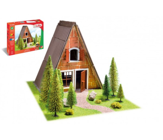 Stavebnice Teifoc Finská chatka 160ks v krabici 35x29x8cm