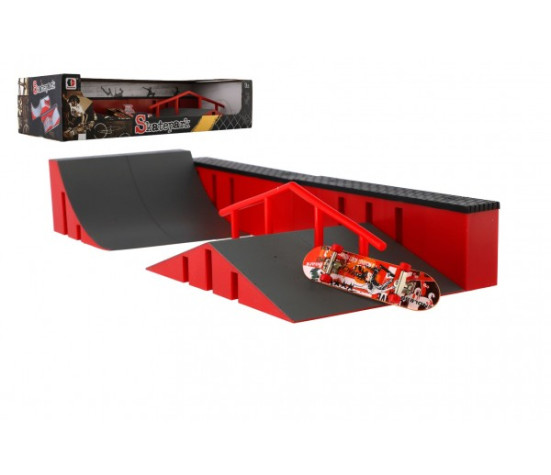 Skatepark - skateboard prstový šroubovací plast 9cm v krabici 44x10x18cm