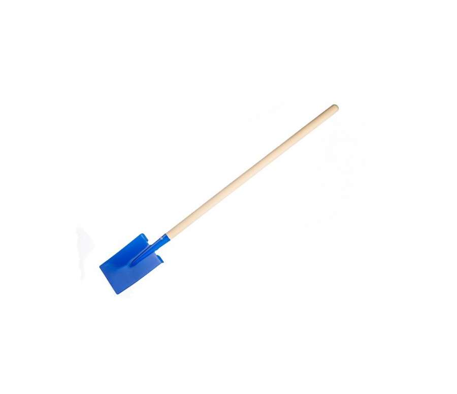 Rýč rovný modrý s násadou kov/dřevo 80cm nářadí