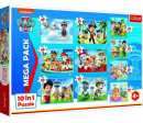 Puzzle Paw Patrol Tlapková Patrola 10v1 Spolehlivý tým v krabici 40x27x6cm