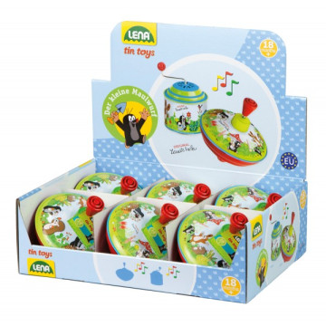 Káča točící Krtek kov/plast 13cm 6ks v boxu 18m+