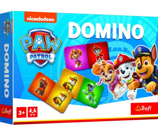 Domino papírové Tlapková patrola/Paw Patrol 21 kartiček společenská hra v krabici 21x14x4cm