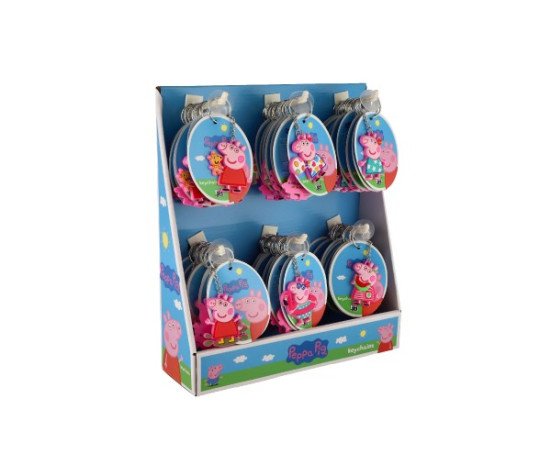 Klíčenka/Přívěsek 3D Prasátko Peppa/Peppa pig guma 10 cm na kartě 72ks v boxu