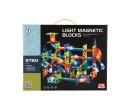 Kuličková dráha magnetická plast 110ks 16 kuliček + doplňky na baterie v krabici 36x28x9cm