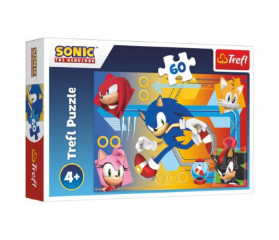 Puzzle Sonic v akci/Sonic The Hedgehog 33x22cm 60 dílků v krabici 21x14x4cm