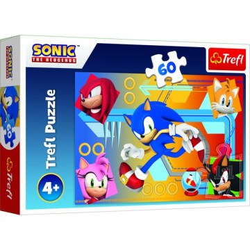 Puzzle Sonic v akci/Sonic The Hedgehog 33x22cm 60 dílků v krabici 21x14x4cm